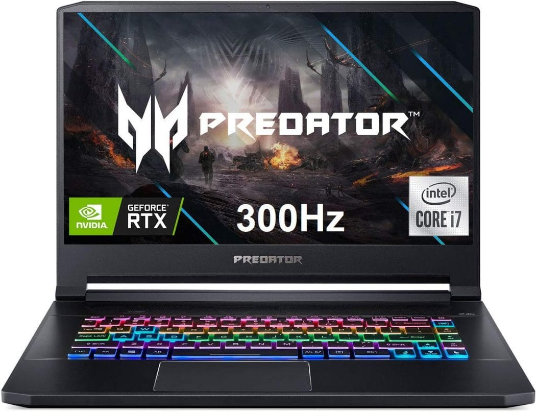 Acer Predator Triton 500 PT515-52-73L3 Gaming Laptop, Intel i7-10750H, NVIDIA GeForce RTX 2070 SUPER, 15.6 FHD NVIDIA G-SYNC Display, 300Hz, 16GB Dual-Channel DDR4, 512GB NVMe SSD, RGB Backlit KB